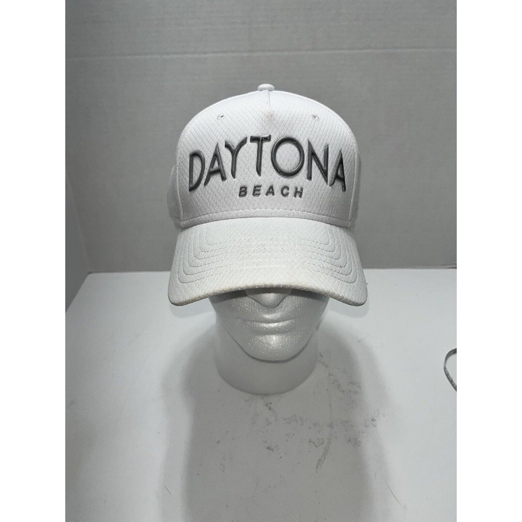 Daytona Beach White Embroidered Adjustable Strapback Hat Cap Essencial Daytona Beach White Embroidered Adjustable Strapback Hat Cap Essencial